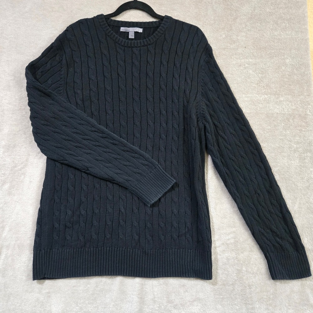 Old Navy Cable Knit Sweater Men Large Crewneck Heritage Old Money Classic Preppy